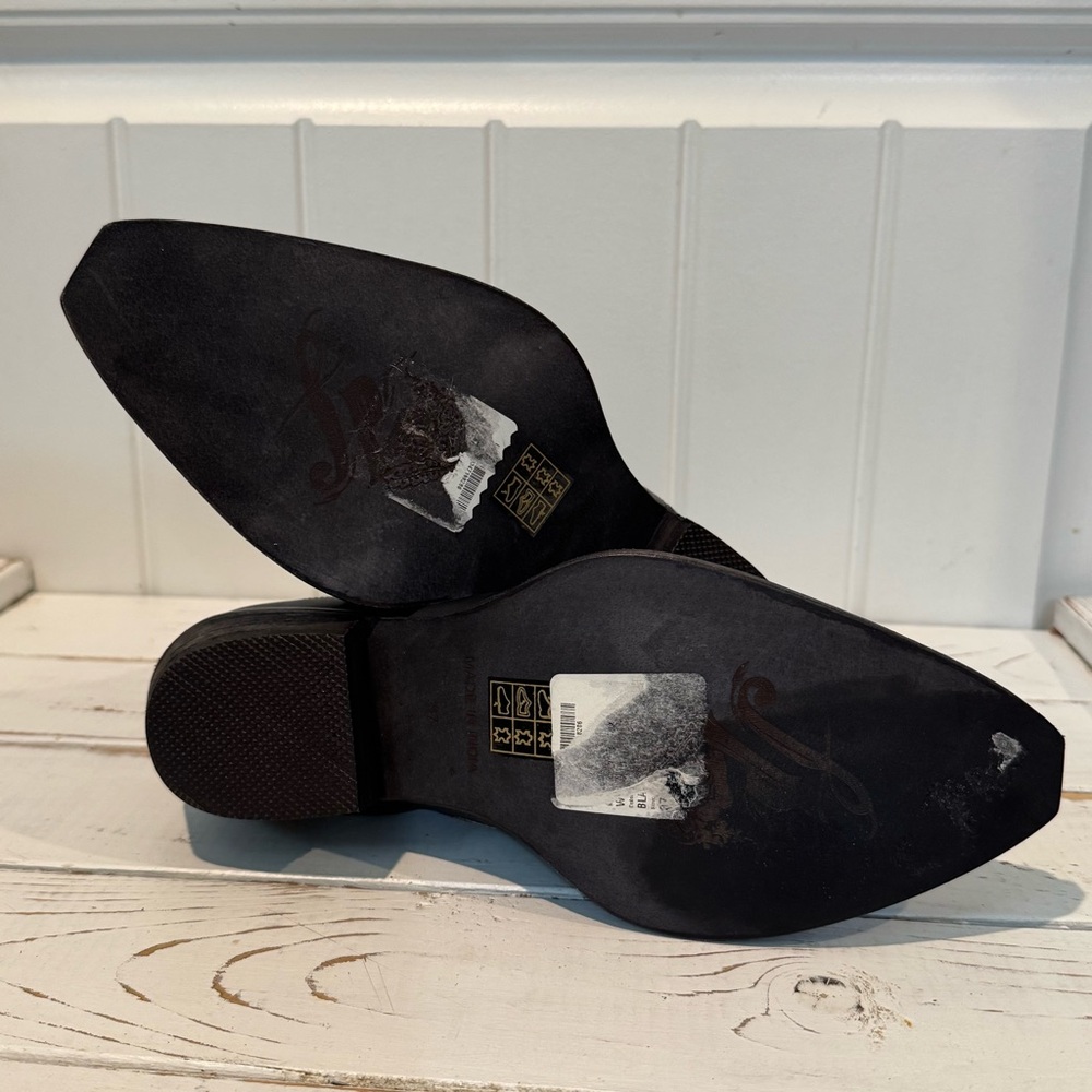 Free People Wayward Western Black Ankle Boots - Picture 11 of 12